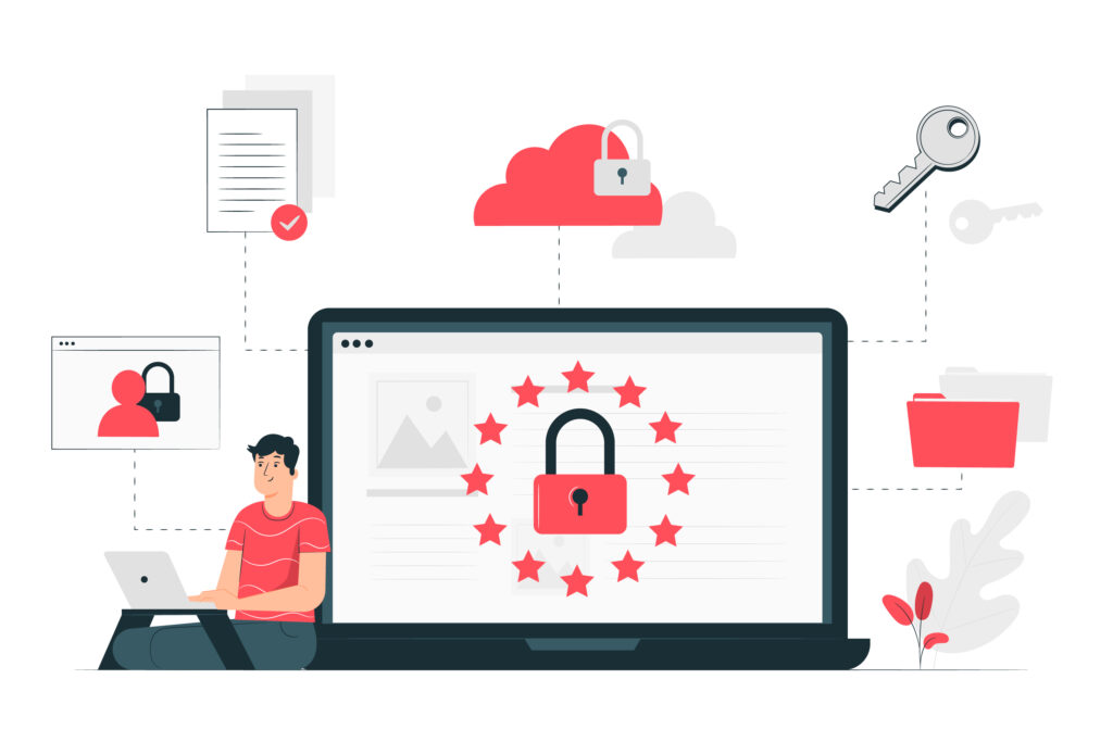 firewall, cybersecurity illustration